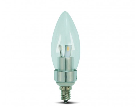 Dimmable E12 Base LED Candelabra Bulb 3w Blunt Tip Warm White